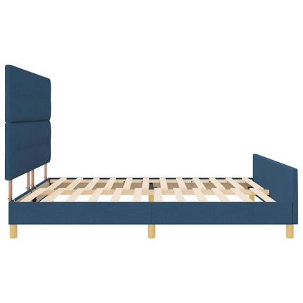 Sengestel med hovedgærde Blå 200 x 200 cm Stof