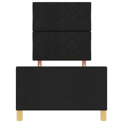 Sengestel med hovedgærde Sort 80 x 200 cm Stof