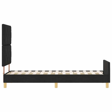 Sengestel med hovedgærde Sort 80 x 200 cm Stof
