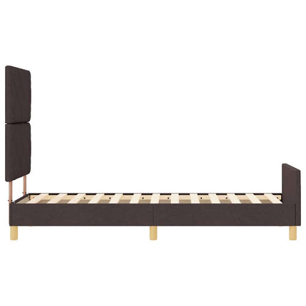 Sengestel med hovedgærde Mørkebrun 80 x 200 cm Stof