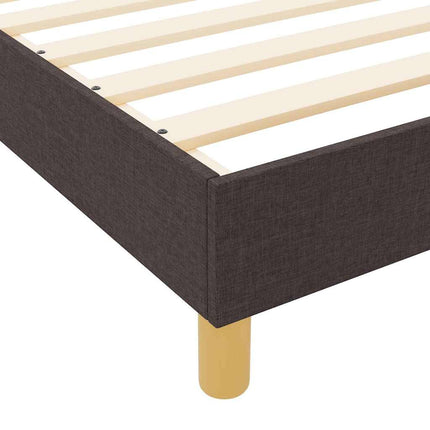 Sengestel med hovedgærde Mørkebrun 90 x 200 cm Stof