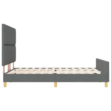 Sengestel med hovedgærde Mørkegrå 140 x 200 cm Stof