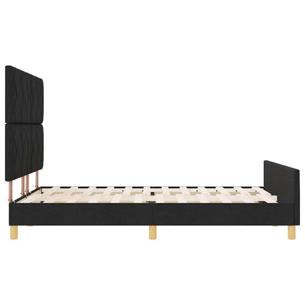 Sengestel med hovedgærde Sort 140 x 200 cm Stof