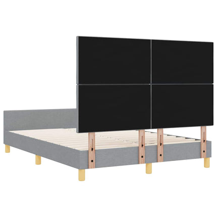 Sengestel med hovedgærde Lysegrå 160 x 200 cm Stof