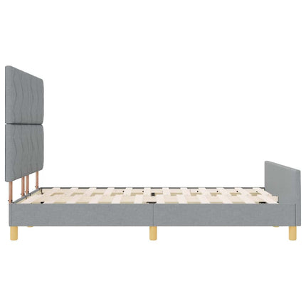 Sengestel med hovedgærde Lysegrå 160 x 200 cm Stof