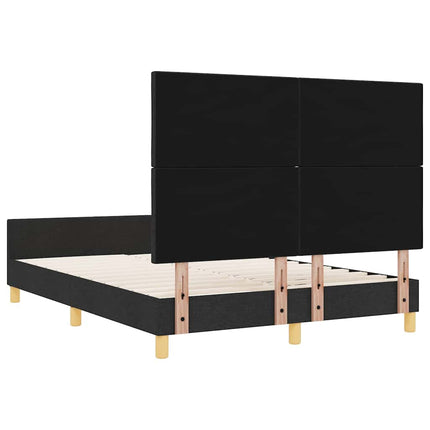 Sengestel med hovedgærde Sort 160 x 200 cm Stof