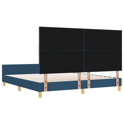 Sengestel med hovedgærde Blå 180 x 200 cm Stof