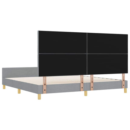 Sengestel med hovedgærde Lysegrå 200 x 200 cm Stof