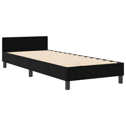 Box spring seng med hovedgærde Sort 80 x 200 cm Fløjl
