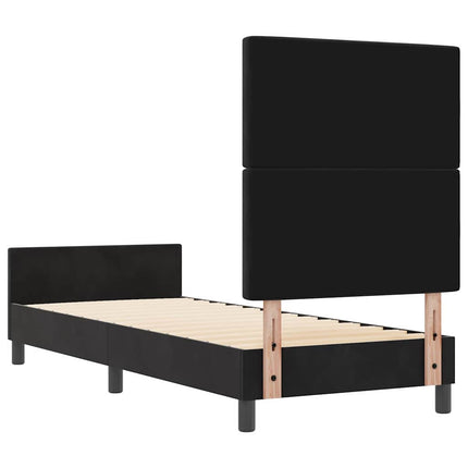 Box spring seng med hovedgærde Sort 80 x 200 cm Fløjl