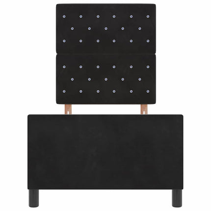 Box spring seng med hovedgærde Sort 80 x 200 cm Fløjl