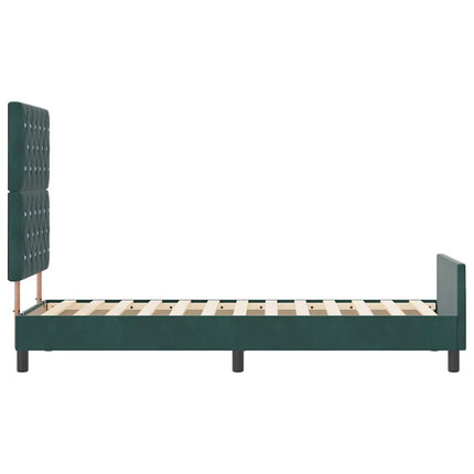 Box spring seng med hovedgærde Mørkegrøn 80 x 200 cm Fløjl