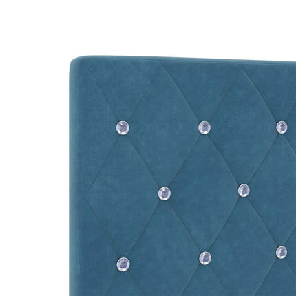 Box spring seng med hovedgærde Mørk blå 90 x 190 cm Fløjl
