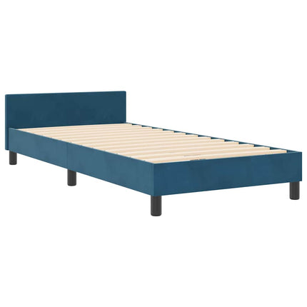 Box spring seng med hovedgærde Mørk blå 90 x 190 cm Fløjl