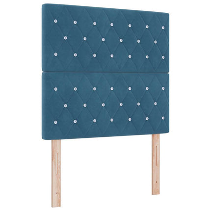 Box spring seng med hovedgærde Mørk blå 90 x 190 cm Fløjl