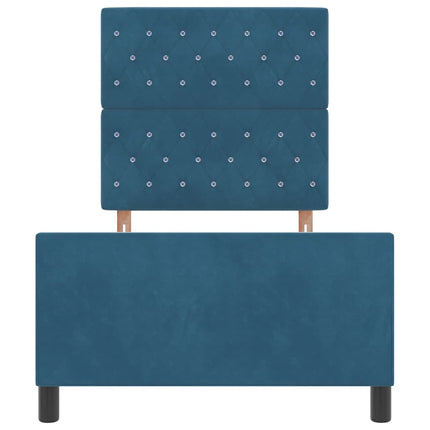 Box spring seng med hovedgærde Mørk blå 90 x 190 cm Fløjl