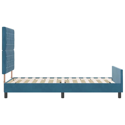 Box spring seng med hovedgærde Mørk blå 90 x 190 cm Fløjl