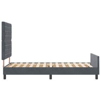 Box spring seng med hovedgærde Mørkegrå 90 x 200 cm Fløjl