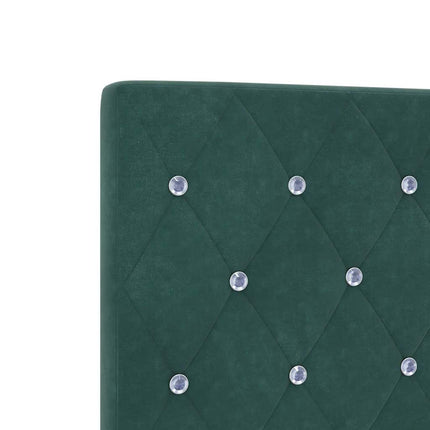 Box spring seng med hovedgærde Mørkegrøn 90 x 200 cm Fløjl