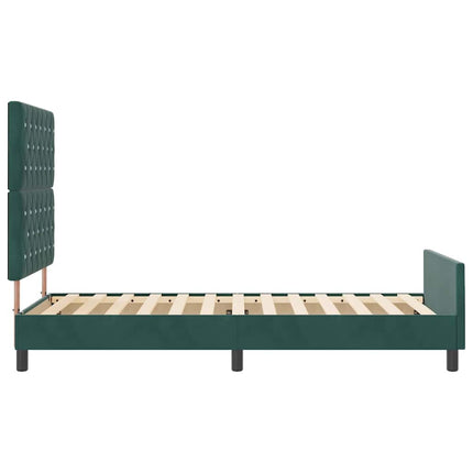 Box spring seng med hovedgærde Mørkegrøn 90 x 200 cm Fløjl
