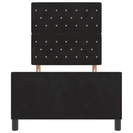 Box spring seng med hovedgærde Sort 100 x 200 cm Fløjl