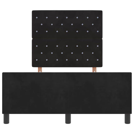Box spring seng med hovedgærde Sort 120 x 200 cm Fløjl