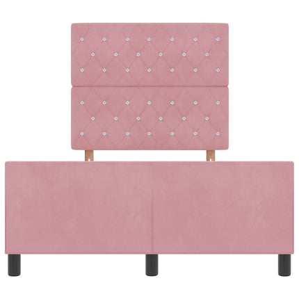 Box spring seng med hovedgærde Lyserød 120 x 200 cm Fløjl