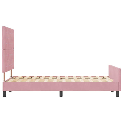 Box spring seng med hovedgærde Lyserød 120 x 200 cm Fløjl