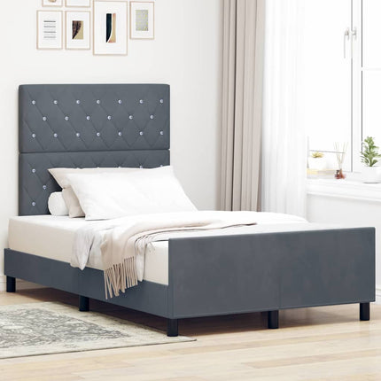 Box spring seng med hovedgærde Mørkegrå 120 x 200 cm Fløjl