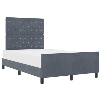 Box spring seng med hovedgærde Mørkegrå 120 x 200 cm Fløjl