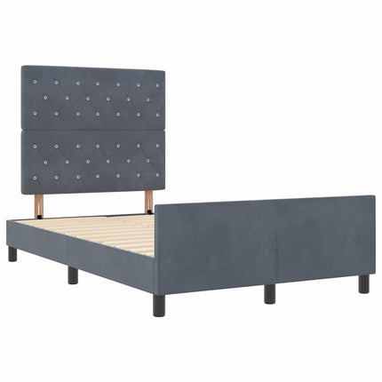 Box spring seng med hovedgærde Mørkegrå 120 x 200 cm Fløjl
