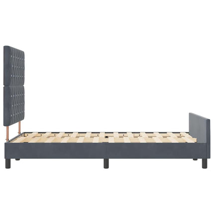 Box spring seng med hovedgærde Mørkegrå 120 x 200 cm Fløjl