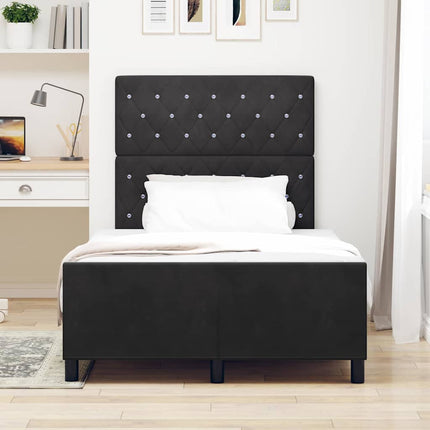 Box spring seng med hovedgærde Sort 120 x 200 cm Fløjl