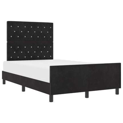 Box spring seng med hovedgærde Sort 120 x 200 cm Fløjl