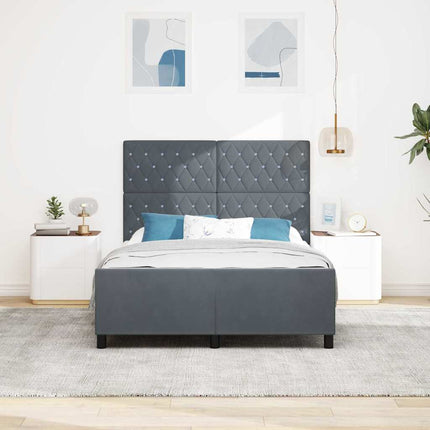 Box spring seng med hovedgærde Mørkegrå 140 x 190 cm Fløjl