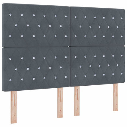Box spring seng med hovedgærde Mørkegrå 140 x 190 cm Fløjl