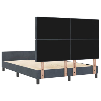 Box spring seng med hovedgærde Mørkegrå 140 x 190 cm Fløjl