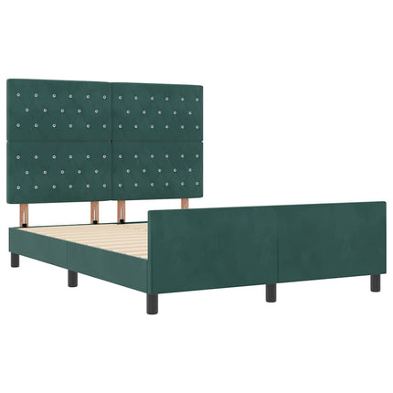 Box spring seng med hovedgærde Mørkegrøn 160 x 200 cm Fløjl
