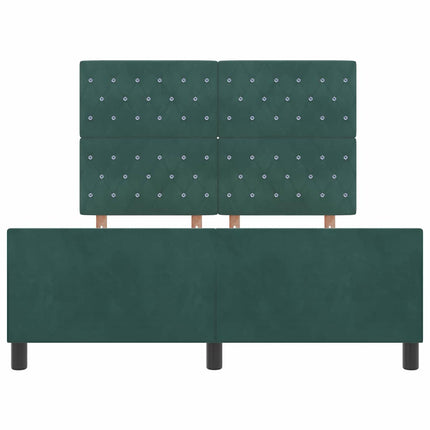 Box spring seng med hovedgærde Mørkegrøn 160 x 200 cm Fløjl