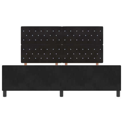 Box spring seng med hovedgærde Sort 180 x 200 cm Fløjl