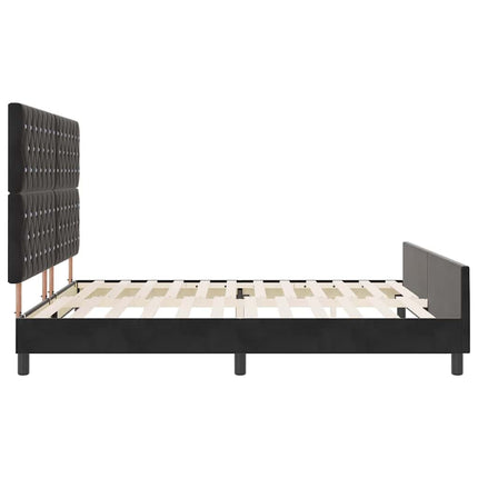 Box spring seng med hovedgærde Sort 180 x 200 cm Fløjl
