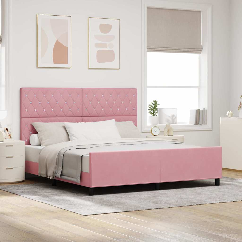 Box spring seng med hovedgrde Lyserd 180 x 200 cm Fljl