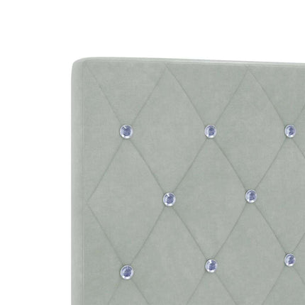Box spring seng med hovedgærde Lysegrå 200 x 200 cm Fløjl