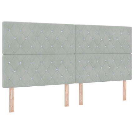 Box spring seng med hovedgærde Lysegrå 200 x 200 cm Fløjl