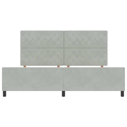 Box spring seng med hovedgærde Lysegrå 200 x 200 cm Fløjl