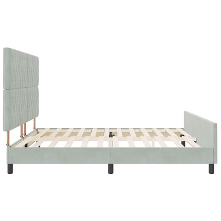 Box spring seng med hovedgærde Lysegrå 200 x 200 cm Fløjl