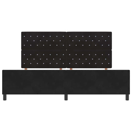 Box spring seng med hovedgærde Sort 200 x 200 cm Fløjl