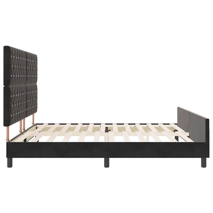 Box spring seng med hovedgærde Sort 200 x 200 cm Fløjl