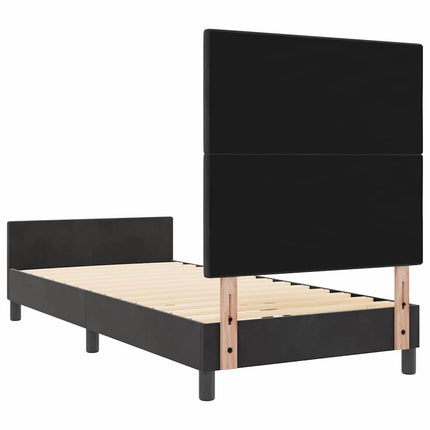 Box spring seng med hovedgærde Sort 80 x 200 cm Fløjl