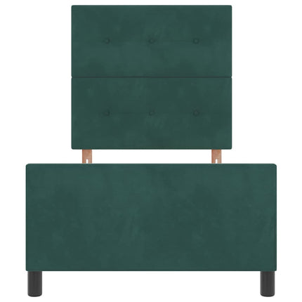 Box spring seng med hovedgærde Mørkegrøn 80 x 200 cm Fløjl